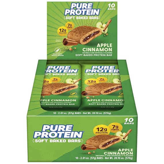 Pure Protein Soft Baked Protein Bars, 12g Protein, Apple Cinnamon, 10 Ct