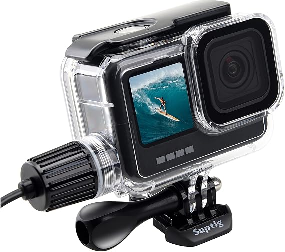 Suptig Waterproof Case, Underwater Case, Diving Case Protective Compatible for Gopro Hero 13, 12, 11, 10, 9 Black Waterproof 164Ft