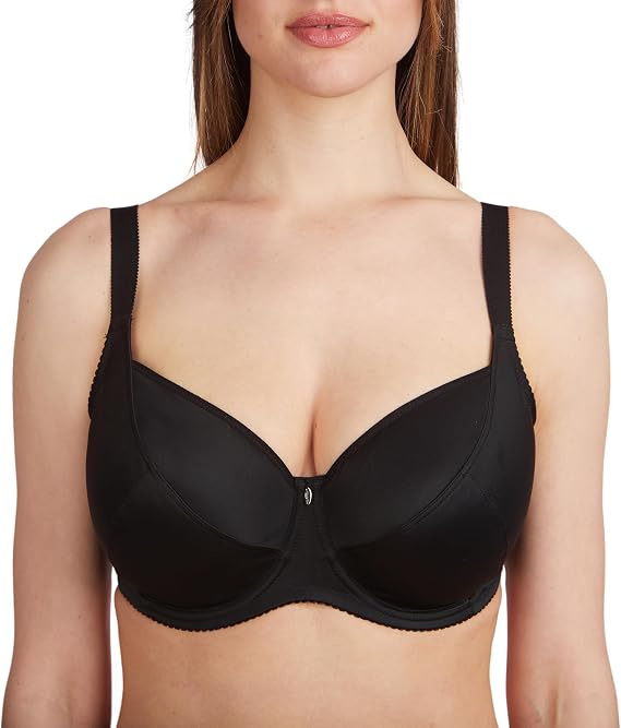 MILAVITSA Underwire Bra with Soft Cups Lined with Cotton. Straps are Fixed, Adjustable