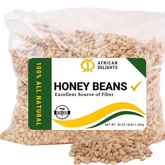 African Delights Honey Oloyin Beans, African Cooking Beans, 5 lb