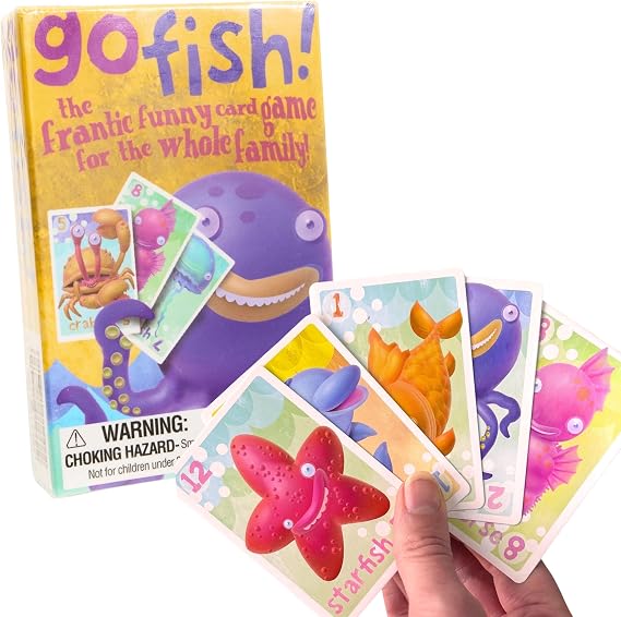 House of Marbles Go Fish Card Game for Children & Families, 36 FSC-Certified Illustrated Undersea Cards, Classic Matching Game for 2 Players, Educational Travel Game
