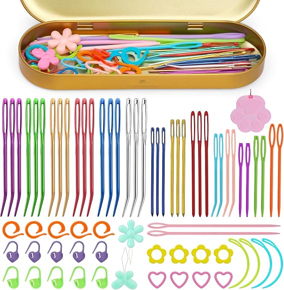 UzecPk 70PCS Yarn Needles, Darning Needles Big Eye Blunt Needles Kit