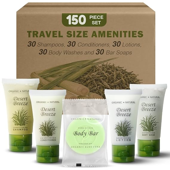 Desert Breeze 150-Piece 1 oz Shampoo, Conditioner, Body Wash & Lotion