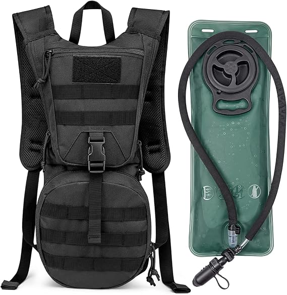 G4Free Military Tactical Hydration Pack Water Backpack with 3L Upgraded Bladder for Hiking Running Cycling