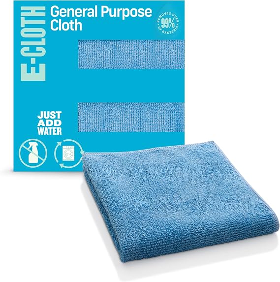 E-Cloth Microfiber Cloth, World's Leading Premium Microfiber Cleaning Cloth, Twice as Durable as Competition, Ideal for Kitchen, Countertops, Sinks, and Bathrooms, Blue, 1 Pack