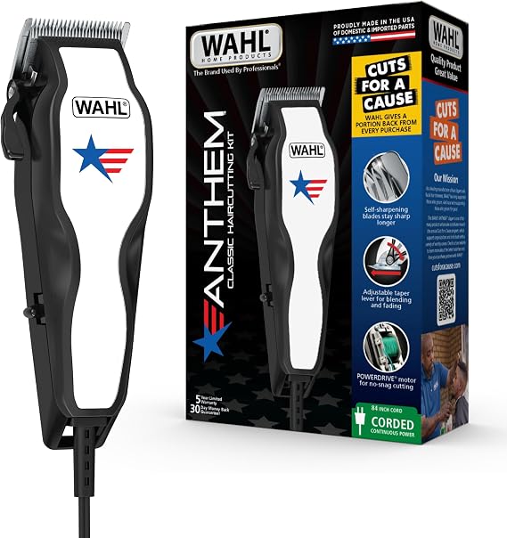 Wahl USA Anthem Classic Corded At Home Hair Clipper for Men with Fade Lever