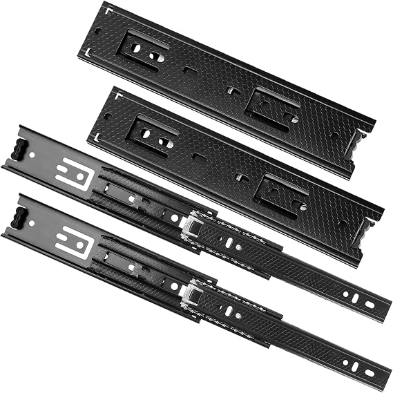 2 Pairs Soft Close Drawer Runners, 200mm Heavy Duty Draw Runners, Drawer Slides Rails, Full Extension Side Mount Ball Bearing Draw Sliders Replacement, Metal Cabinet Drawer Rails Track Guide Glides