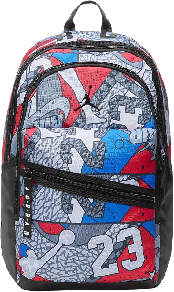 Jordan Jam Air Patrol Backpack Grey Code MA0924-E69, Grey/Red/Blue/Black, Taglia unica