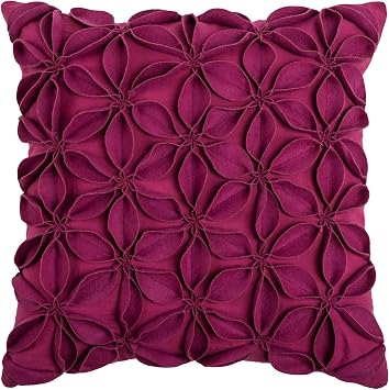 Rizzy Home | T07843 | Down Fill Decorative Pillow | 18"x18" Purple/Pink/Red