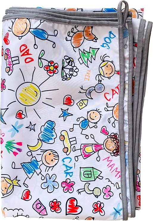 Yorni Su Geçirmez Yer/Masa Örtüsü, Aktivite, Yemek ve Oyun İçin, Doğa Dostu ve Çevreci, Ekoteks Sertifikalı,%100 Polyester, 150x150cm
