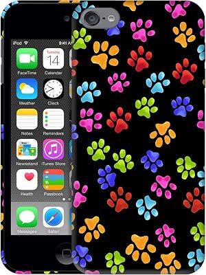 Compatible with for iPod Touch 7, iPod Touch 6, iPod Touch 5 Case - Dog Paw Multicolour Prints Design 3D Printed Phone Back Hard Plastic Cover for iPod Touch 76  5.