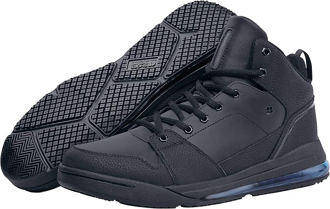 Shoes For Crews Men's Slip-Resistant High-Top Work Sneakers - Comfortable, Non-Slip Work Shoes for Men in Food Service, Healthcare, Retail - Tigon