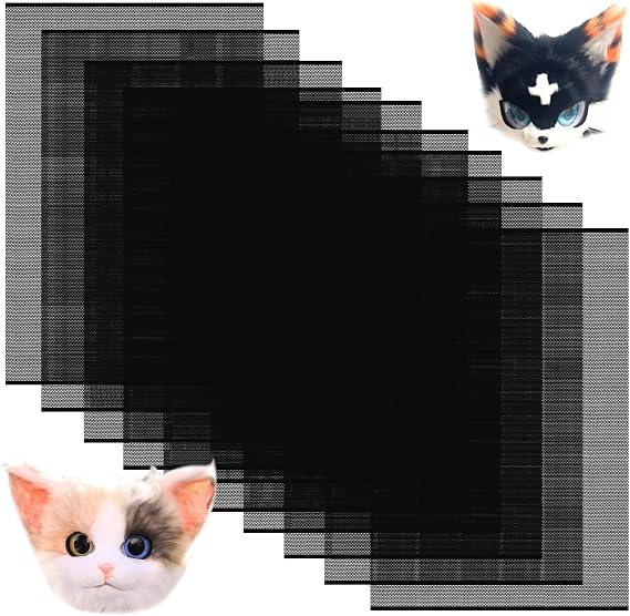 10 Sheet Fursuit Eye Mesh, 0.5mm Black Eye Mesh Plastic Meshs Sheet 11.8 X 7.87 Inch for Mask Furry Cosplay Props Fursuits Sculpting Supplies