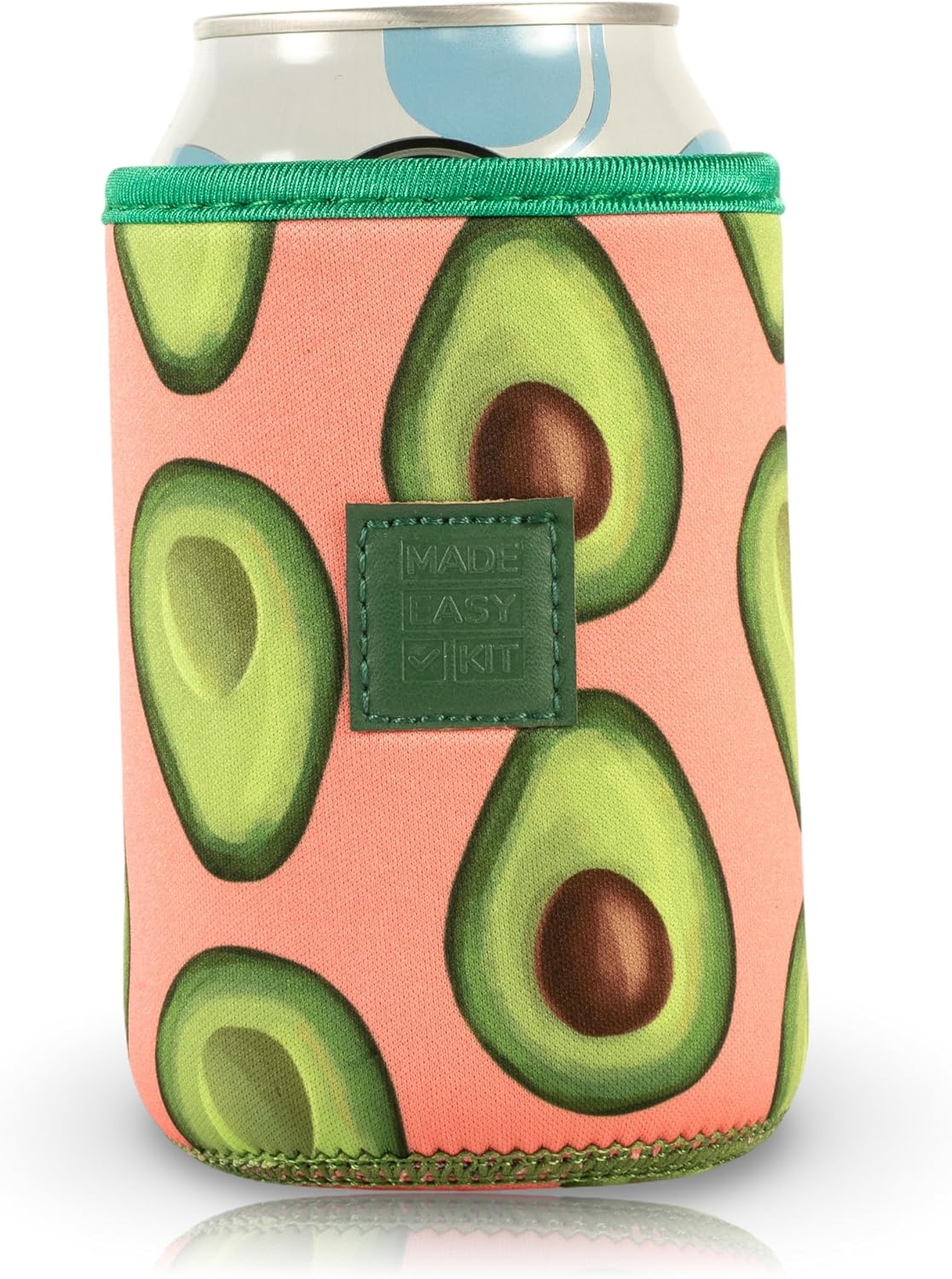 Made Easy Kit Neoprene Can Cooler Cover & Holder – Extra Thick 5mm Insulated for 12oz Cans | No Sweat, No Mess, Maximum Chill Green Avocado, 12 Ounces