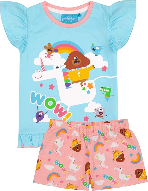 Hey Duggee CBeebies Pajamas Girls T Shirt With Long Or Short Bottoms PJS