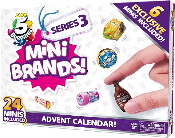 5 Surprise Mini Brands Series 3 Limited Edition 24-Surprise Pack Advent Calendar with 6 Exclusive Minis by ZURU