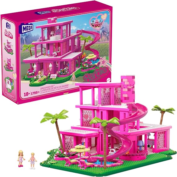 MEGA Barbie The Movie Building Toys for Adults, DreamHouse Replica with 1795 Pieces, Barbie and Ken Micro-Dolls and Accessories, for Collectors, HPH26