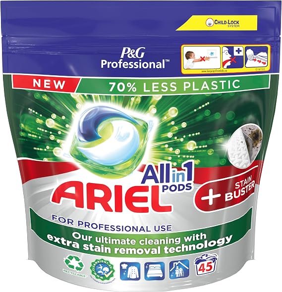 Ariel Professional Pods Washing Liquid Capsules Stain Buster 45 Washes
