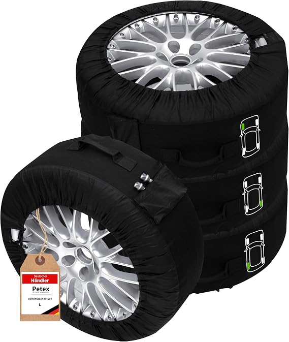 C&D Set of 4 Premium black tire covers, for all types of tires up to 660 mm (14-18")
