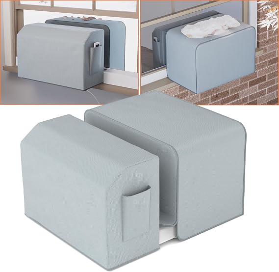 GCGOODS U-Shaped Air Conditioner Cover Set, Outdoor Air Conditioner Cover with Foil & Indoor Air Conditioner Cover, Full Coverage and Dust-Proof