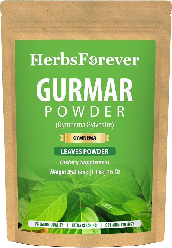 Gurmar Powder | Organic Gymnema Sylvestre Leaf | Pure, Natural, Non-GMO, Vegan, Gluten-Free | Herbal Superfood for Wellness & Healthy Living | 454 GMS