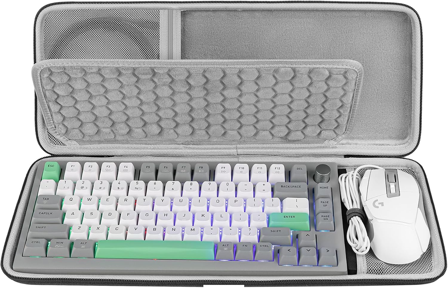 Geekria 75% Keyboard Case, Hard Shell Travel Carrying Case for 84 Keys Portable Keyboard, Compatible with Keychron K2 Version 2 K2 Q1 V1, ASUS ROG Azoth 75%, AULA F75 Pro, Redragon K673 PRO