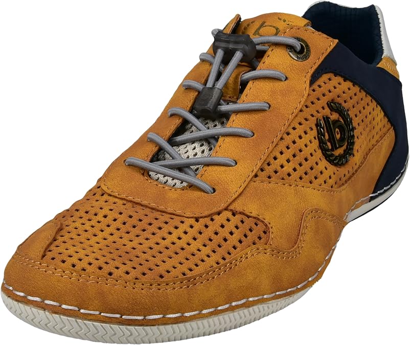 Bugatti Men's Casual Trainers with Flexible Sole Lace-Up Shoe with Memory Foam Elastic Laces