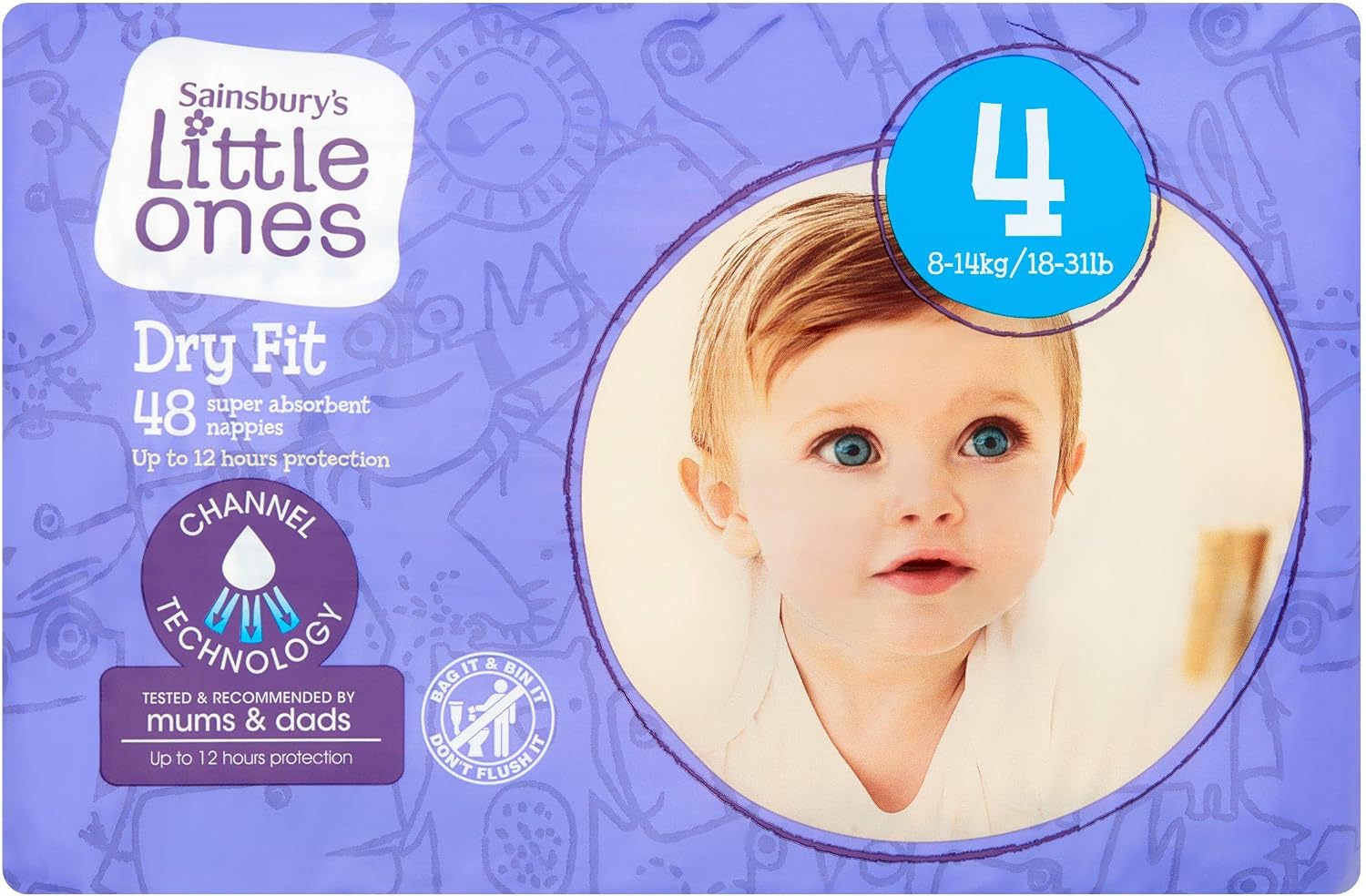 Little Ones Size 4 Nappies Dry Fit 48 Pack