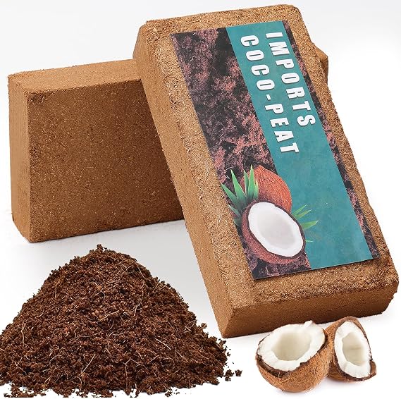 Compressed Coco Coir, 2 Pack Coco Coir Brick for Plants, Coconut Soil with Low EC & PH Balance for Planting Gardening, High Expansion Coco Fiber for Vegetables Herbs Flowers