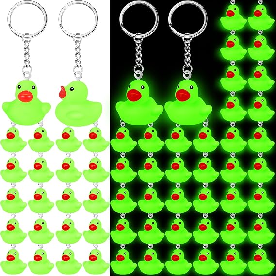 Deekin 60 Pcs Mini Glow in The Dark Rubber Duck for Party Favor, 1.4 Inch