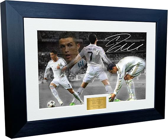 Kitbags & Lockers 12x8 A4 Christiano Ronaldo REAL MADRID CELEBRATION Signed Autographed Photo Photograph Picture Frame Football Soccer Poster Gift