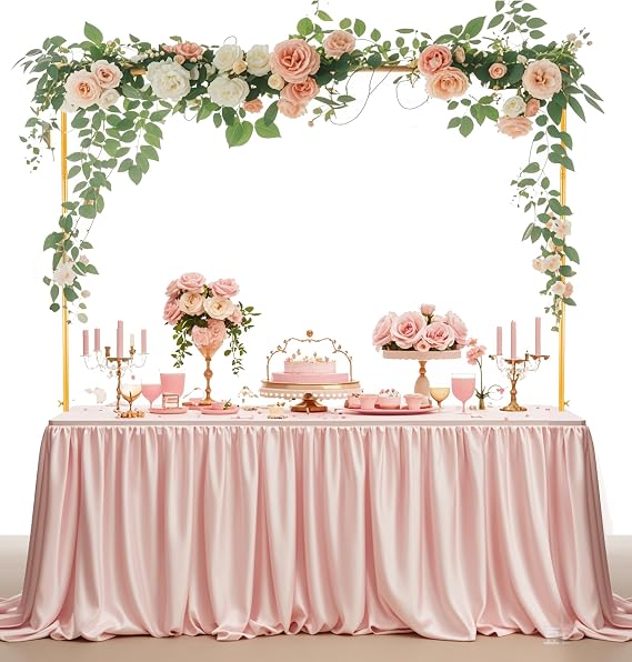 Adjustable Over The Table Rod Stand with Clamps Gold Table Table Arch Stand Hanging for Picnic Dinner Birthday Wedding Party Halloween Christmas Decor