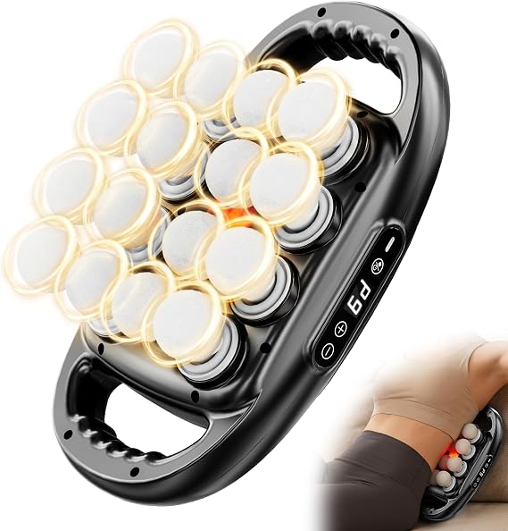 16 Head Deep Tissue Massage Gun, Handheld Percussion Massager for Back, Neck, Shoulders & Legs, 9 Modes, 9 Intensities, Muscle Recovery & Relaxation Gift for Men & Women