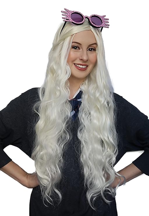 ALLAURA Luna Lovegood Wig - Dragon Queen Daenerys Wig - Realistic Long Blonde Hair for Women & Fits All - Compatible with Luna Lovegood and Dragon Queen Daenerys