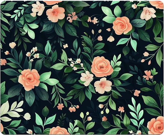 Small Square Floral Mouse Pad - Compact Gaming Mouse Pad with Smooth Surface for Precision, Non-Slip Rubber Base, Aesthetic Mouse Pads for Wireless and Wired Mouse for Home Office
