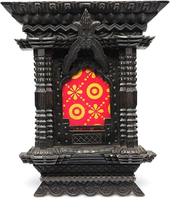 QT Shopping Handcrafted Solid Wooden (Single Photo Size 4X6 IN) Frame Ankhi Jhyal Nepalese Antique Architectural Excellence Decoration vintage Photo frame Handmade In Nepal