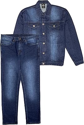 Mens Jean Suit Standard Jacket with Slim Fit Jeans
