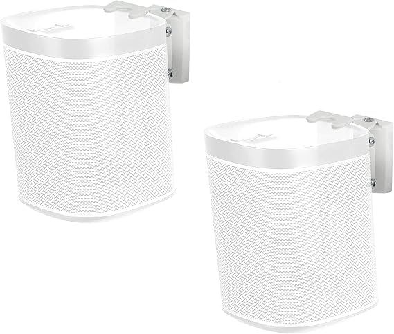 Mount Plus SB631-Pair Adjustable Speaker Wall Mount for SONOS One, One SL and Play:1 | Low-Profile | Adjustable Tilt, Swivel, Rotate Speaker Mount for Best Audio (2 Pack White)