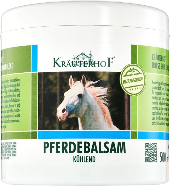 Kräuterhof At Balsamı At Kestanesi Arnica biberiye ve nane yağından elde edilen değerli bitki özlerini soğutur ve canlandırır, 500 ml alüminyum folyo ile mühürlenmiş küvet