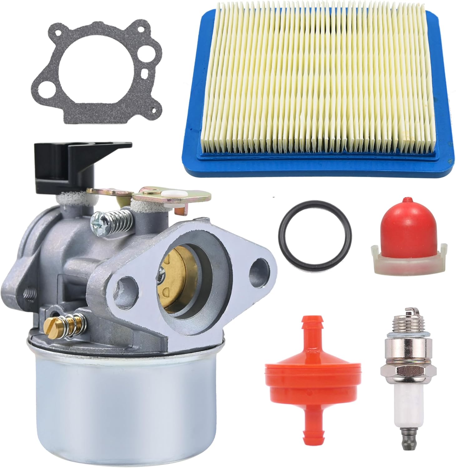 498965 Carburetor Compatible with BS 498965 494216 493422 494971 Lawn Mower Carb With 4106 Spark Plug