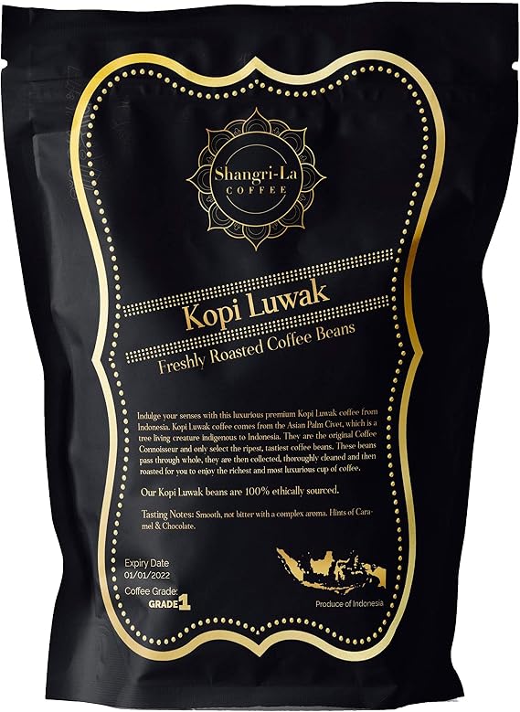 Shangri-La Coffee - Wild Kopi Luwak Coffee Whole Beans - Sustainably Sourced (from Indonesia) - 5 Kilograms