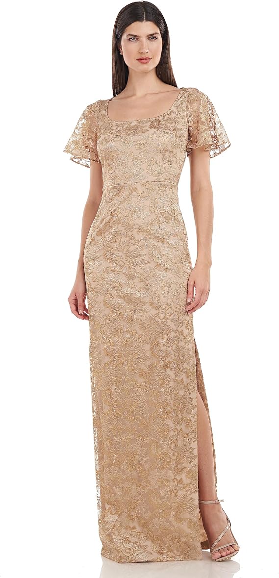 JS Collections Women's Brynlee Flutter Column Gown