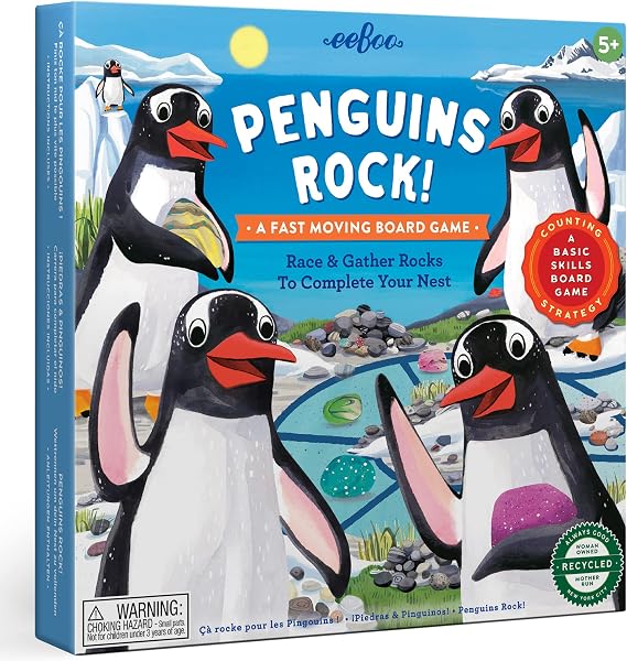 eeBoo Penguins Rock Board Game, 1 EA