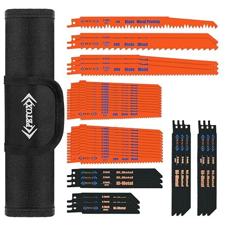 40-Piece Reciprocating Saw Blades Set, Metal Wood Plastic Cutting Saw Blade