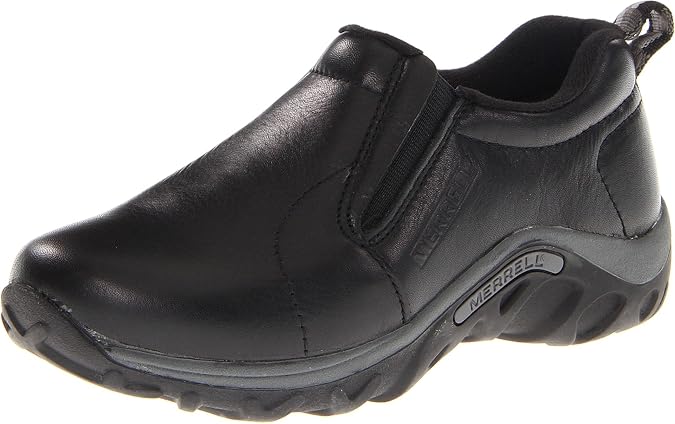 Merrell Jungle Moc Moccasin, Black Leather, 4 US Unisex Big Kid