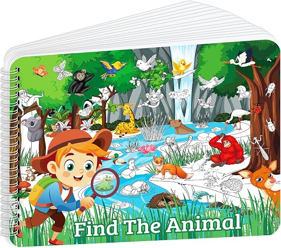 Elfew Find the Animal Sticker Books for Toddlers 2-4, 450+ Animal Stickers