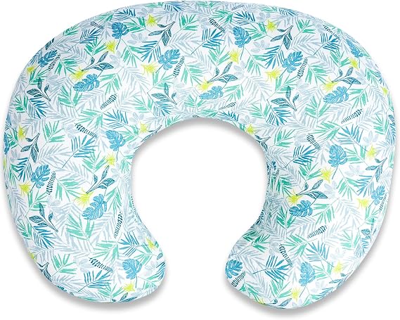 Nursing Pillow - Breastfeeding Pillow with Breathable Filling & Removable Cover, Ergonomic Support for Breastfeeding & Bottle (Leaves White,0-12 Months)