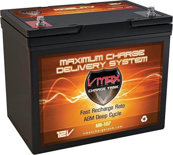 VMAXMB107 AGM Group 24 Deep Cycle Battery Replacement compatible with Karma Medical Products KS 848 12V 75Ah Wheelchair Battery