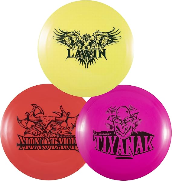 Divergent Discs 3-Disc Driver Booster Pack with 3 Disc Golf Utility Drivers - High-Speed Distance, Overstable Fairway, and Understable Fairway Driver
