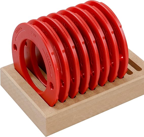 Woodpeckers Precision Woodworking Tools TLRSET-ML Molded Twist Lock Ring Set for Router Lift or Plate, 8-Piece